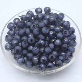 Bola Plástica 8mm / Facetada - Transparente com Miolo Branco (10 gramas)