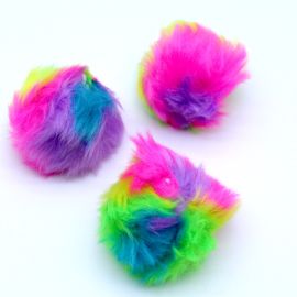 Pompom Felpudo / 7cm - Pelo Artificial (unidade) - Multicolorido