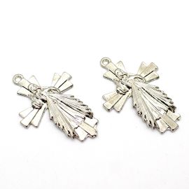 Crucifixo de Metal / 54x36mm - Jesus Misericordioso (unidade)