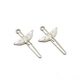 Pingente de Metal / 42x26mm - Espada de São Miguel (UNIDADE)-Níquel