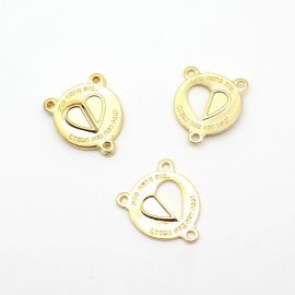 Salva Rainha de Metal / 29x24mm - Terço do Casal (Unidade)-Dourado