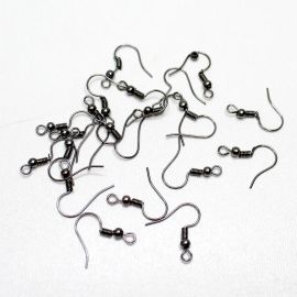 Base de Brinco / 20mm - Anzol (10 Pares)-Grafite