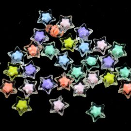 Mix Multicolorido / 15x15mm - Transparente com Miolo - Estrela (10 gramas)