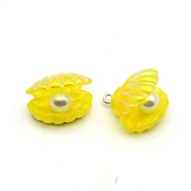 PIngente de Resina Irisado / 22x22mm - Concha (unidade)