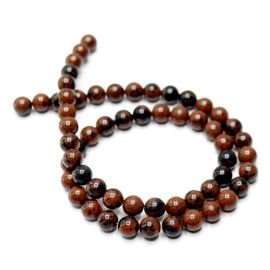 Fio de Pedra Natural / 6mm - Bola - Jaspe Marrom (Aprox.: 60 Unidades)
