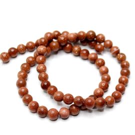 Fio de Pedra Natural / 6mm - Bola - Pedra do Sol (Aprox.: 60 Unidades)