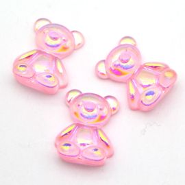 Aplique de Resina / 23x18mm - Urso Furta-cor (unidade)