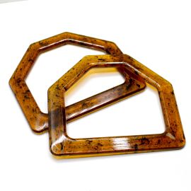 Alça de Resina para Bolsa / 12x13,5cm (1 PAR) - Tartaruga 