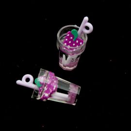 Pingente de Resina / 19x13mm - Drink com Canudo (unidade)