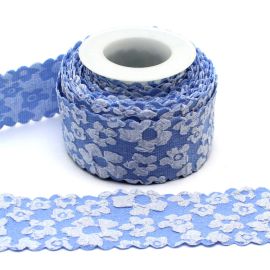 Fita de Tecido com Flor em Alto Relevo / 38mm  (1 metro)