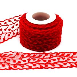 Fita de Tule Bordado N°09 / 38mm - (1 metro)