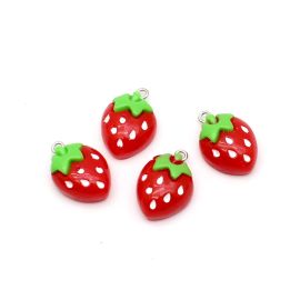 Pingente de Resina / 20x16mm - Morango (unid.) -Vermelho