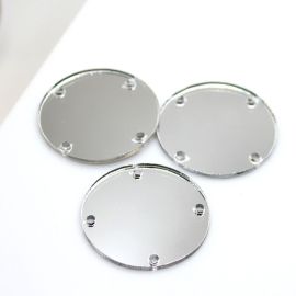 Paetê de Acrílico Espelhado com Furo / 28mm - Redondo (100 unidade)