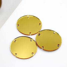 Paetê de Acrílico Espelhado / 32mm - Redondo - 4 Furos (UNIDADE)