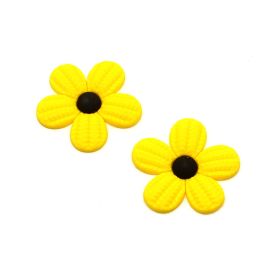 Aplique Emborrachado / 37x39mm - Margarida (unidade) - Amarelo
