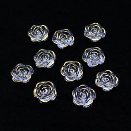 Conta Plástica com Borda Dourado / 18mm - Transparente (10 gramas)