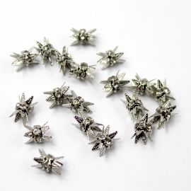 Entremeio de Metal / 9x7mm - Strass Transparente (unidade)-Níquel