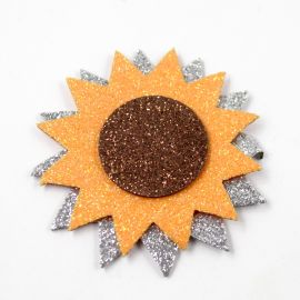 Aplique de E.V.A com Glitter / 7cm - Sol - Tema Junino