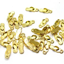 Pingente de Plástico ABS / 22x8mm - Chinelo (10 gramas) - Dourado