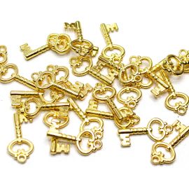 Pingente de ABS / 26X12mm - Chave - Dourado (10 gramas)