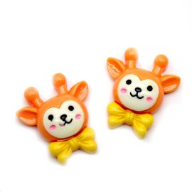 Aplique de Resina / 29x25mm - Rena (unidade) - Laranja 