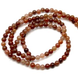 Fio de Pedra Natural / 6mm - Bola de Ágata Marrom (Aprox.: 60 Unidades)
