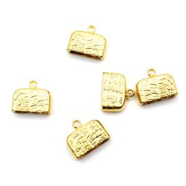 Terminal de Metal 15x12mm / Para Colagem (Unidade)-Dourado