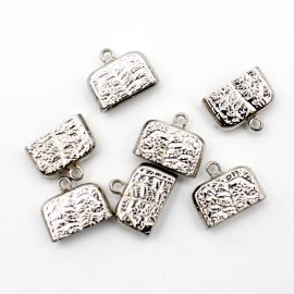 Terminal de Metal 15x12mm / Para Colagem (Unidade)-Níquel