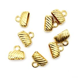 Terminal de Metal 14X12mm / Para Colagem (Unidade)-Dourado