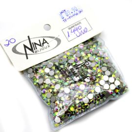 Strass Hotfix / (Base Reta) Transparente Furta Cor - (Pacote com 1440 Unidades)