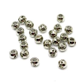 Entremeio de Plástico ABS / 12mm - Bola com Simbolo da Paz (10 gramas) - Níquel  