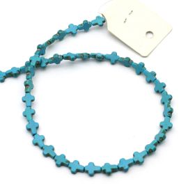 Pedra Howlita / 10x8mm - Cruz (1 FIO)