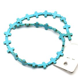 Pedra Howlita / 15x12mm - Cruz(1 FIO)
