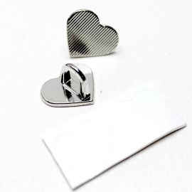 Suporte em Metal para Strap Phone / 17x20mm - Coração - (1 PAR) - Níquel