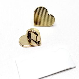 Suporte em Metal para Strap Phone / 17x20mm - Coração - (1 PAR)