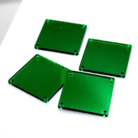 Paetê de Acrílico Espelhado / 28x28mm - Quadrado - 4 Furos (unidade)