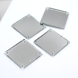 Paetê de Acrílico Espelhado com Furo / 28x28mm - Quadrado (100 unidades)