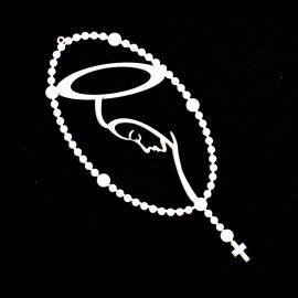 Terço de MDF / 18,5x8cm - Face de Nossa Senhora (UNIDADE)