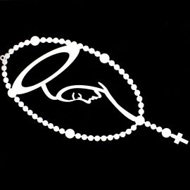 Terço de MDF Branco / 42x18cm - Face de Nossa Senhora (UNIDADE)