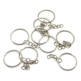 Argola de Metal para Chaveiro / 25mm - com Corrente (unidade)