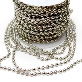 Corrente de Bolinha em Metal / 3mm (1 metro) - Níquel
