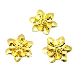 Aplique de Estamparia em Metal /  41mm - Flor (unidade) - Dourada