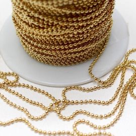 Corrente de Bolinha em Metal / 2mm (1 metro) -Dourado