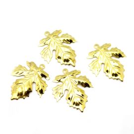Pingente de Estamparia em Metal /  36x29mm - Folha (unidade) - Dourada