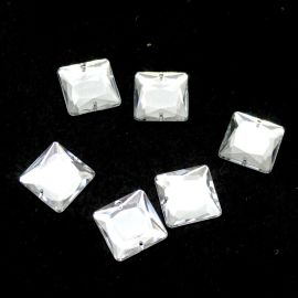 Chaton de Acrílico com Furo (1ªLinha) / 19X19mm - Quadrado (unidade)