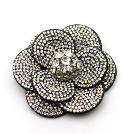 Aplique com Detalhes em Strass / 6,5cm - Flor (unidade)