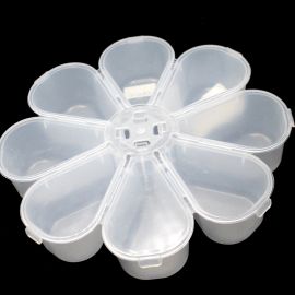 Caixa Organizadora / 18cm - Margarida - 8 Divisórias  (unidade) - Transparente