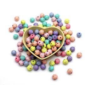 Bola Plástica / Detalhe de Cruz Prata (10 gramas) - Tons Pasteis 