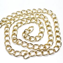 Corrente de Aluminío / Elo : 19X13mm - Riscado (1 METROS) - Dourada