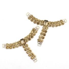 Cabedal com Pedrarias / 13x7,5cm (PAR) - Dourado